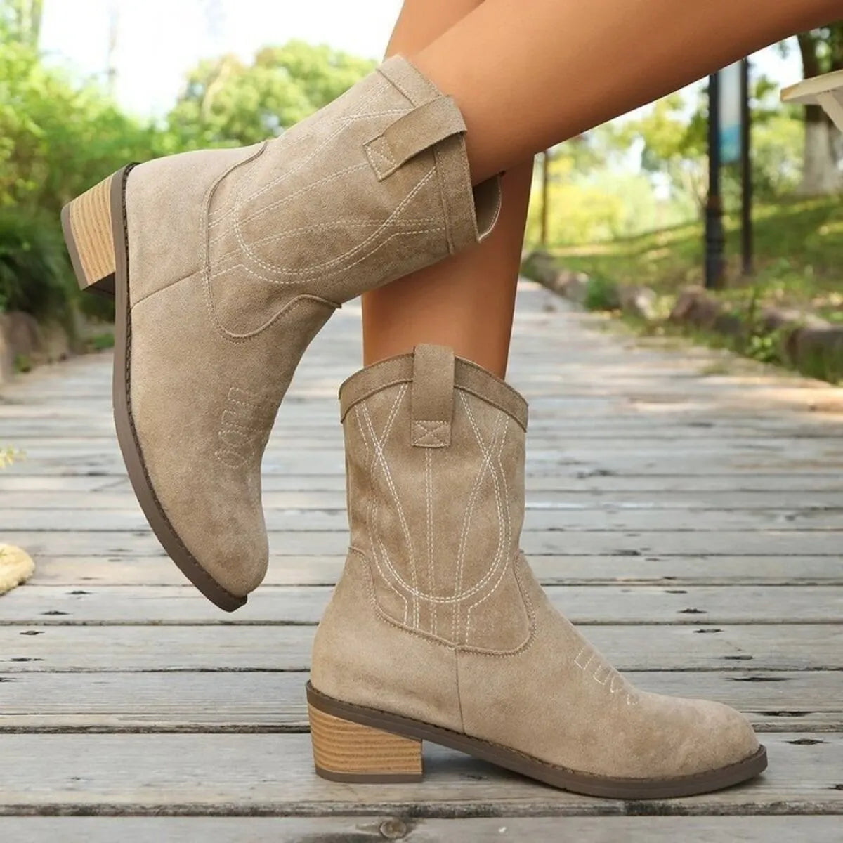 Suede Block Heel Boots | Boots Daverri Fashions
