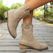 Suede Block Heel Boots | Boots Daverri Fashions