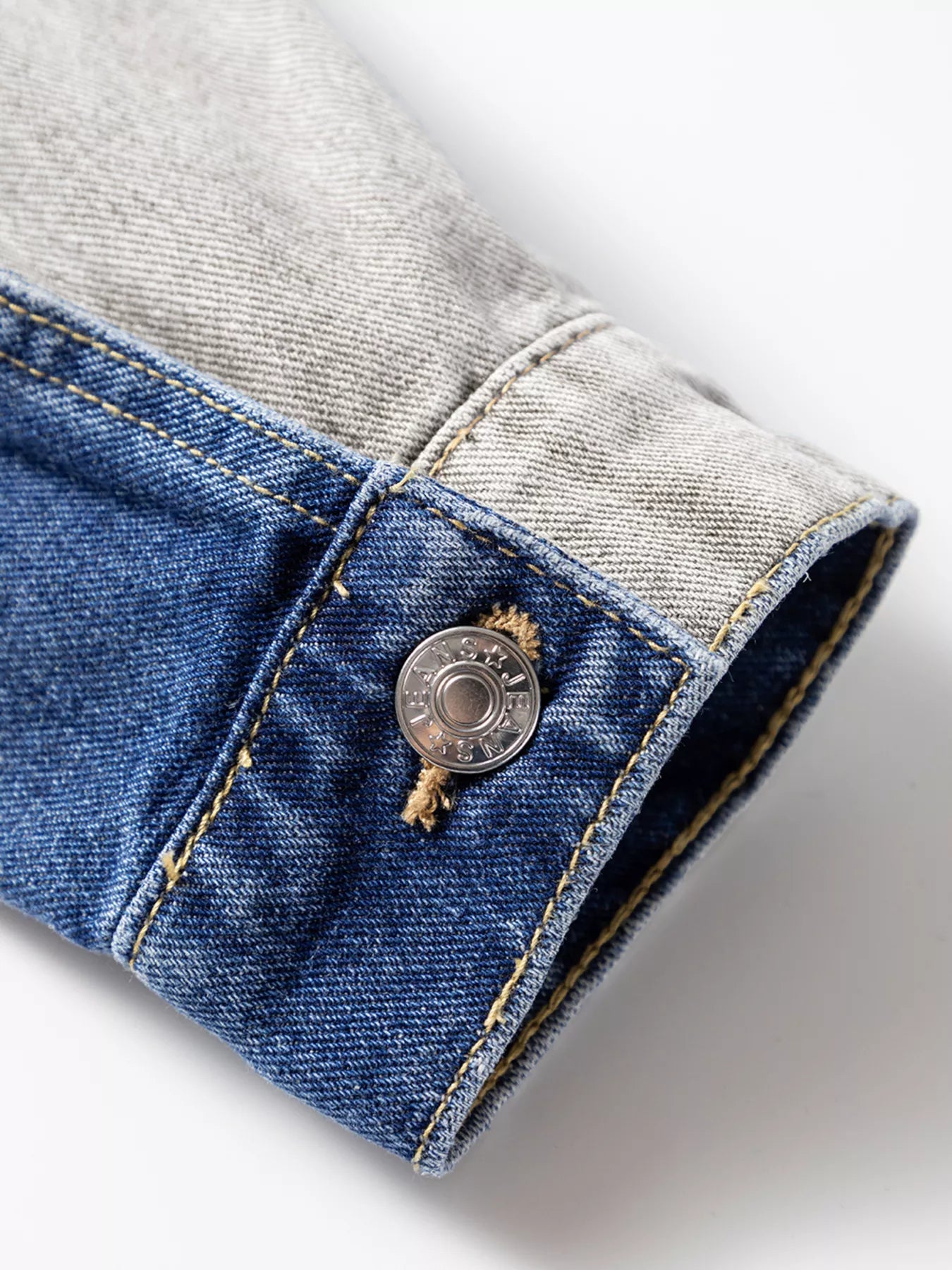 Color Block Patchwork Raw Hem Denim Jacket | Denim Jackets Daverri Fashions