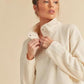 Aemi+Co White Half Snap Lightweight Pullover Tops