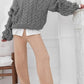 Cable Knit Long Sleeve Sweater - DAVERRI FASHIONS