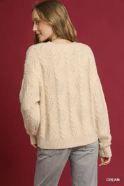 Umgee Pearl-Embellished Long Sleeve Sweater | Sweaters Daverri Fashions