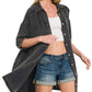 Zenana Washed Double Gauze Button Down Shirt Dress