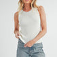 Aemi + Co Ribbed Round Neck Knit Tank - DAVERRI FASHIONS