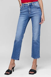 RISEN Full Size Tummy Control High Rise Crop Straight Jeans Plus Size | Jeans Daverri Fashions