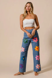 BiBi Flower Print Straight Legs Pants | Pants Daverri Fashions