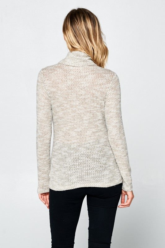 Renee C Long Sleeve Knit Turtleneck Top Tops