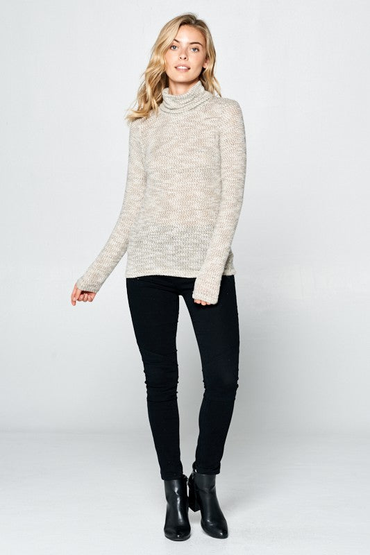 Renee C Long Sleeve Knit Turtleneck Top Tops