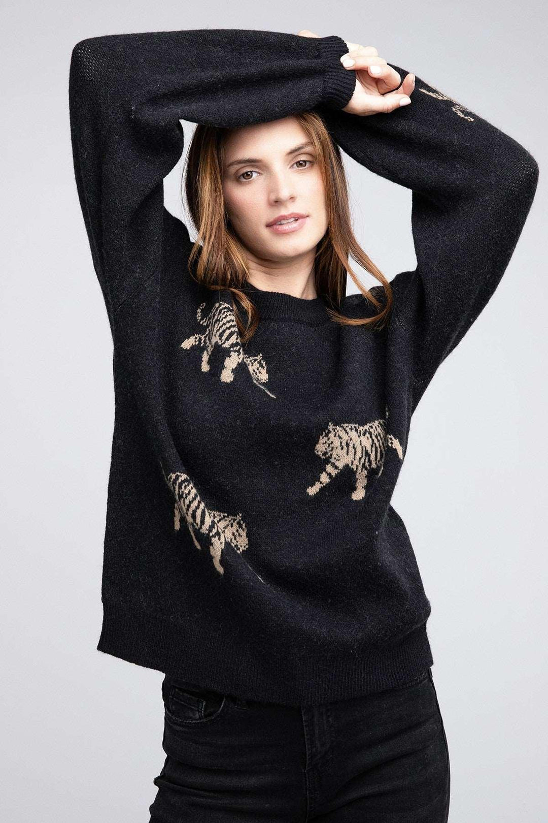 Bibi Tiger Pattern Sweater Sweaters