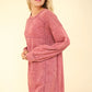 VERY J Mineral Washed Oversized Sweatshirt Mini Dress Mini Dresses