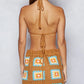 POL Crochet Halter Neck Cami and Skirt Sweater Set Outfit Sets