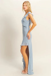 HYFVE Chiffon Ruffle Trim Midi Dress | Daverri Fashions