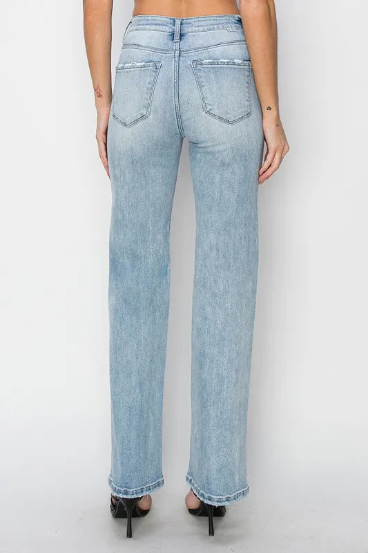 RISEN High Rise Straight Jeans | Daverri Fashions