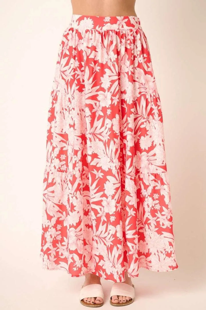 Mittoshop Tropical Print Top and Skirt Set Outfit Sets