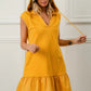 BiBi Ruffled French Terry Hooded Dress in vibrant yellow with ruffled hem