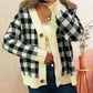 Plaid Button-Down Cardigan - DAVERRI FASHIONS