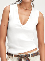 Solid V-Neck Tank | Tank Tops Daverri Fashions