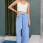 Mittoshop Mineral Wash Elastic Waist Baarrel Leg Baggy Pants Pants