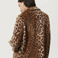 Fuzzy Leopard Collared Neck Jacket - DAVERRI FASHIONS