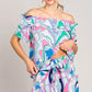 Cotton Bleu by Nu Label Abstracted Print Tie Front Shorts Shorts