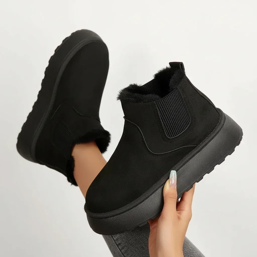 Round Toe Platform Ankle Boots - DAVERRI FASHIONS