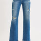 RISEN Full Size High Rise Ankle Straight Front Body Distressed Jeans Plus Size - DAVERRI FASHIONS