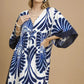 Umgee Abstract Print Kimono Sleeve Mini Dress - DAVERRI FASHIONS