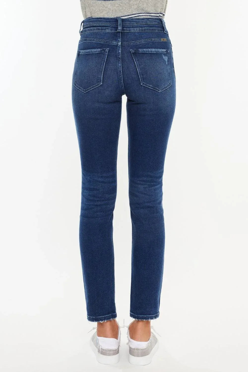 Kancan High Rise Slim Straight Jeans - DAVERRI FASHIONS