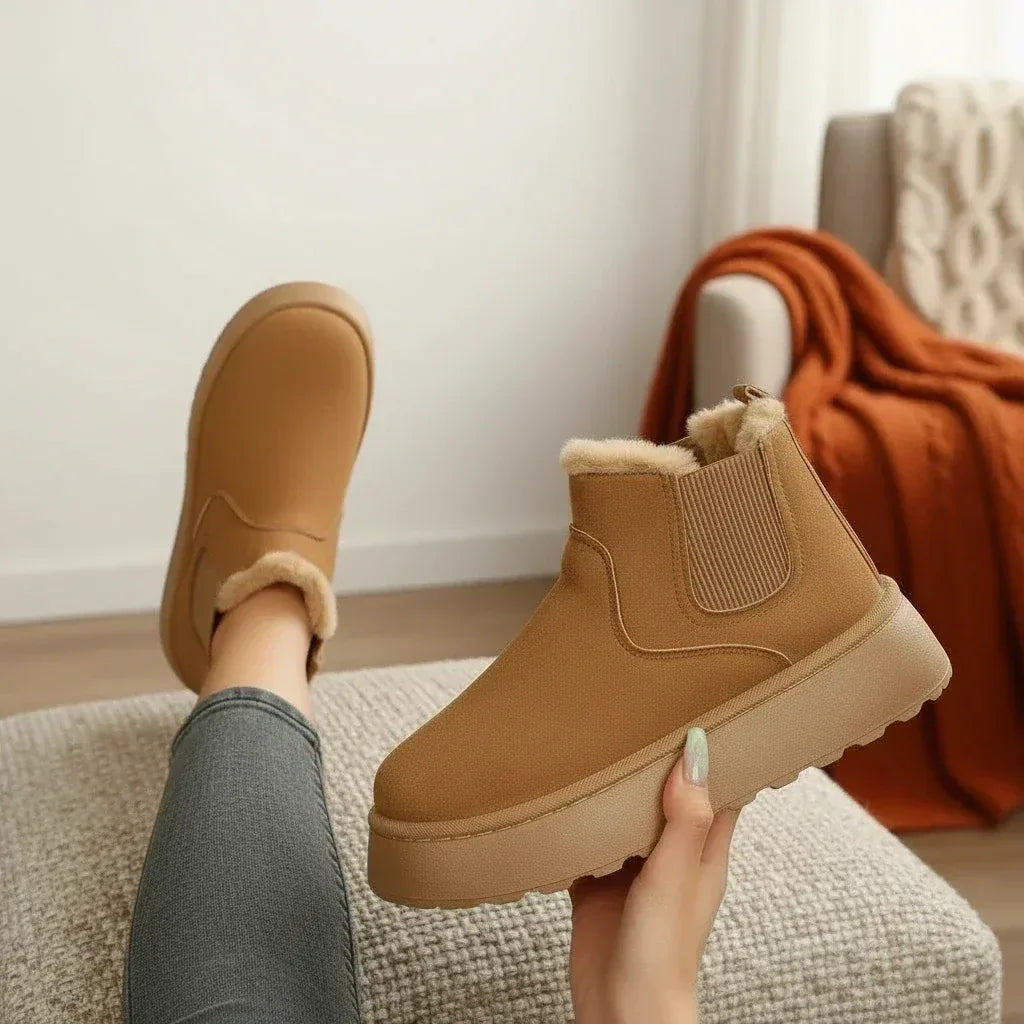 Round Toe Platform Ankle Boots - DAVERRI FASHIONS