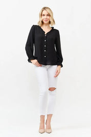 BLACK And The Why Polka Dot Ruffle Detailed Blouse Top | Daverri Fashions