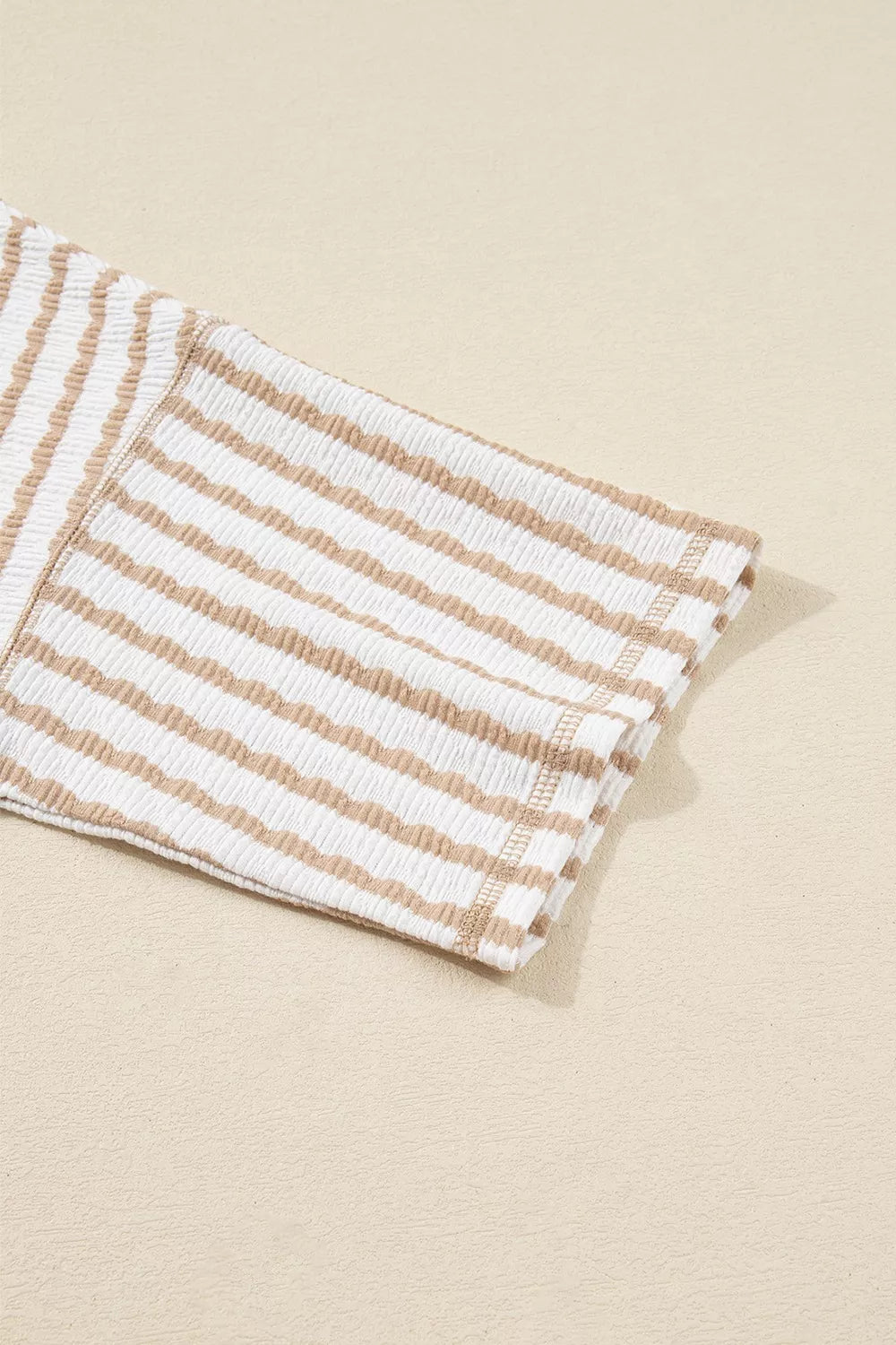 Daverri Fashions striped textured knit half sleeve loose top in soft ribbed fabric