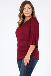 Plus size cowl neck basic top Shirts & Tops