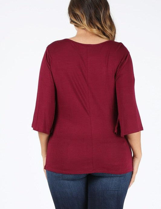 Plus size cowl neck basic top Shirts & Tops