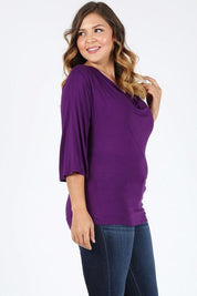 Plus size cowl neck basic top Shirts & Tops