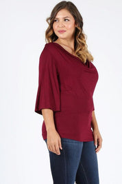 Plus size cowl neck basic top Shirts & Tops