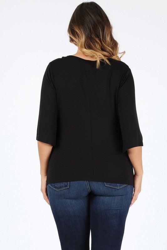 Plus size cowl neck basic top Shirts & Tops