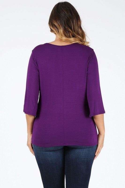 Plus size cowl neck basic top Shirts & Tops