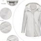 Daverri Fashions white hooded waterproof raincoat plus size