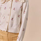 SO ME Collared Floral Embroidered Button Down Sweater Cardigan - DAVERRI FASHIONS