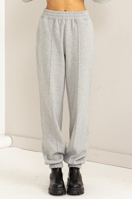 High-Waisted Pintuck Sweatpants Sweatpants