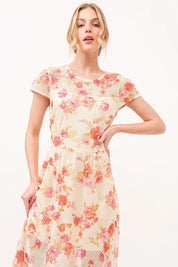 And The Why Fish-Net Floral Printed Midi Dress | Midi Dresses Daverri Fashions