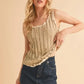 Aemi+Co Distressed Detail Round Neck Knit Tank - DAVERRI FASHIONS