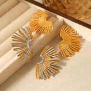 Stainless Steel Fan-Shaped Earrings | Earrings Daverri Fashions