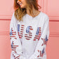 BiBi American Flag USA and Star Sequin Sweatshirt Sweatshirts