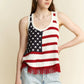 Jade By Jane Full Size American Flag Fringe Tank Top - DAVERRI FASHIONS