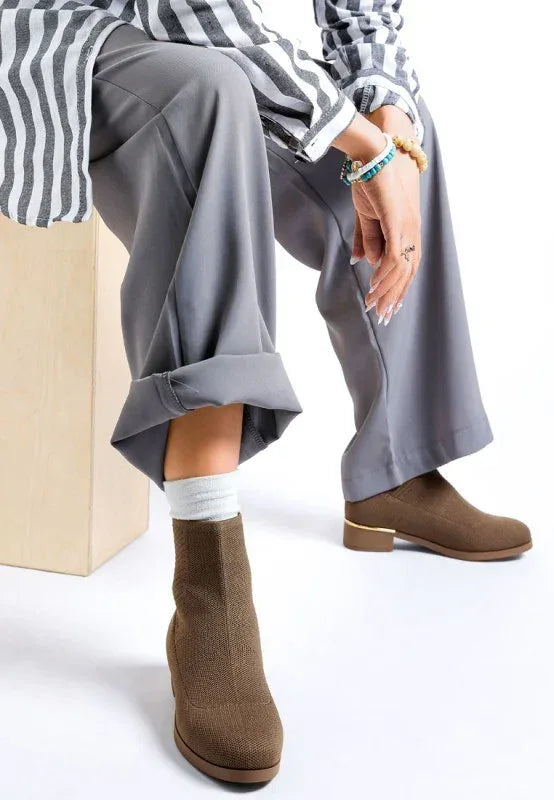 Rosamund Knitted Sock Boots - DAVERRI FASHIONS