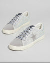 Gray glitter sneakers with star design on side, Glam Rhinestone Star Sneakers