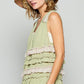 POL Ruffled Open Front Sleeveless Cardigan Cardigans