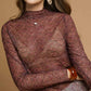 Umgee Nylon Lace Mesh Long Sleeve Top - DAVERRI FASHIONS