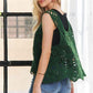 ADORA Dark Green Crochet Wide Strap Tank Tank Tops